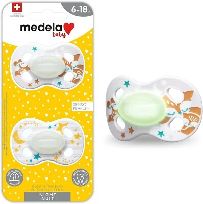 Medela Baby Schnuller Night - Glow in the Dark 6-18 Monate 2er Pack Baby