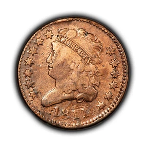 1811 1/2c Classic Head Half Cent - Fine/VF Key Date - SKU-Y5643 - Picture 1 of 8