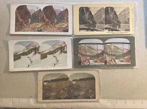 5 c1910 Litho Stereoview Lot - Colorada Railroad Vews - Picture 1 of 8