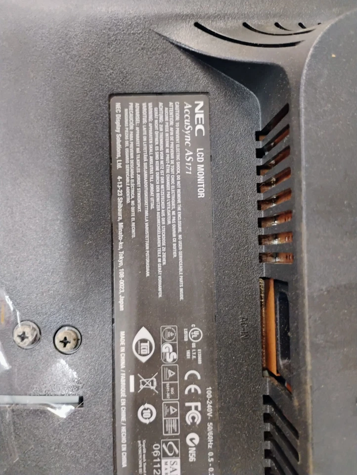NEC LCD Monitor, AccuSync AS171 - Image 1 of 3