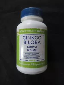 The Vitamin Shoppe Ginkgo Biloba Extract 120 mg 120 Capsules Memory Circulation - Picture 1 of 1