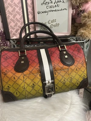 Vintage L.A.M.B. Bolso de Mano Cartera By Gwen Stefani Rasta Ombre Mandeville RARO Foto 1 de 4