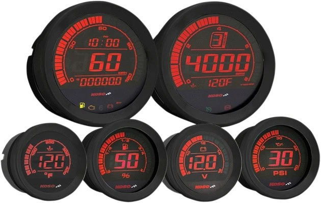 Koso HD-02 Six Piece Gauge Kit Black #BA050907 Harley Davidson - Image 1 of 1