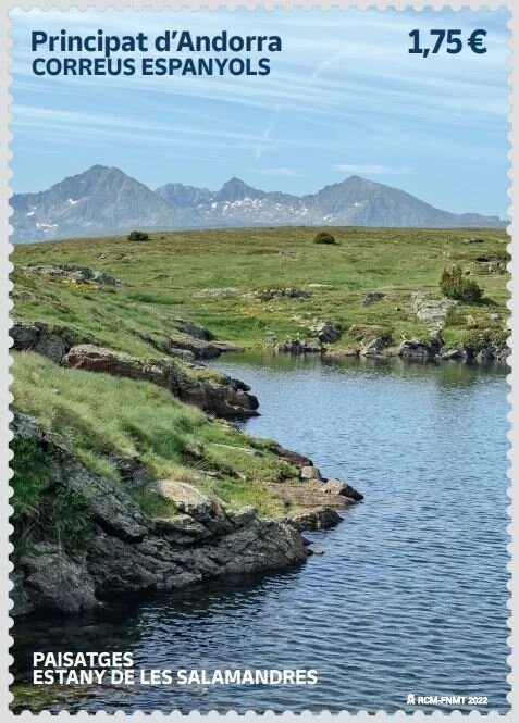 Sello Andorra 2022 Edifil 528 ** Paisajes Estany de les Salamandres Michel 526 Foto 1 de 1