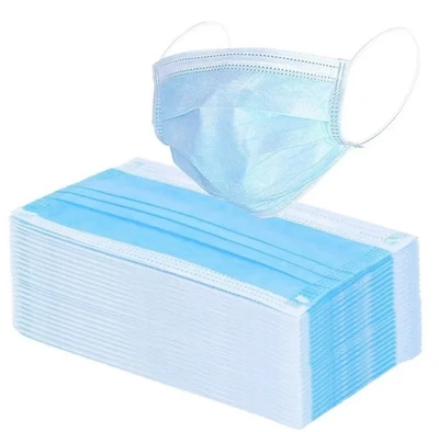 4YOURHOME 50 Face Masks Premium Quality - Face, Mouth & Nose Protection Blue Masks