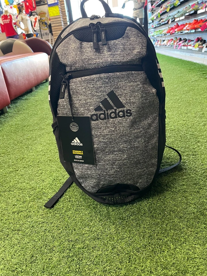 adidas Stadium 3 Soccer Backpack FZ6791 | Jersey Onix Grey / Black