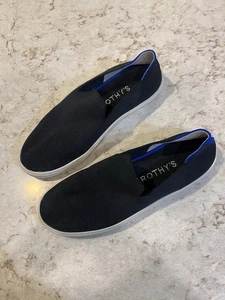Rothy's Black The Original Slip On Sneaker Flats Knit Women's Sz 10.5 - Picture 1 of 19