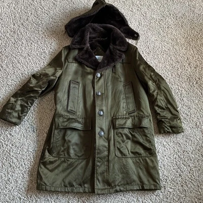 Parka con capucha azul Tufnyl vintage 42 regular de nailon verde oscuro Foto 1 de 4