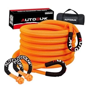 1-1/8 Zoll x 30 Fuß Kinetic Recovery Tow 1-1/8 Zoll x 30 Fuß Seil + 2 Stück weicher Schäkel orange - Bild 1 von 7