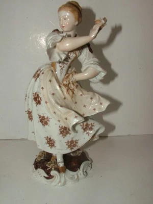 Antique Female Figure MEISSEN Porcelain Ceramic - Image 1 of 4