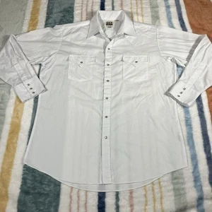 Camisa a Presión Ely Plains Perla Para Hombre Grande Manga Larga Blanca Western Rodeo De Colección 887 - Imagen 1 de 9