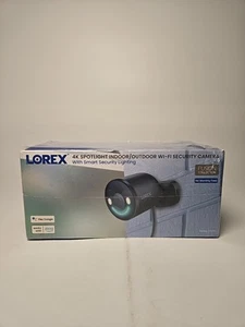 Lorex 4K Spotlight Indoor/Outdoor Smart Wi-Fi 6 Security Camera 32GB SD Card - Picture 1 of 6