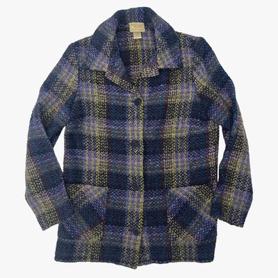 Jaqueta Boyne Valley Weavers Roxa Multicolorida Lã Alpaca Irlanda Feminina Pequena - Imagem 1 de 4