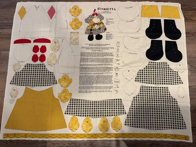 Henrietta & Henry set of 2 Fabric Panel Cut & Sew 1997 Americana Farmhouse - Image 1 of 4