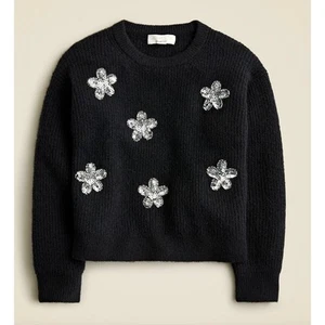 J.Crew Crewcuts Girls Collection Flower Embellished Crewneck Sweater Small 6-7 - Picture 1 of 9