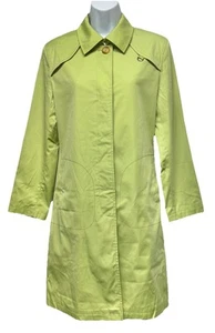 Talbots Women's Size 6P Fully Lined Button-Up Trench Rain Coat Green Preppy - Picture 1 of 13