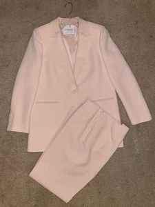 Lafayette 148 2 Piezas Pantalón Traje Un Botón Blazer Talla 6 Pantalones Talla 12 Lana y Seda - Imagen 1 de 24