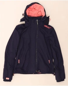 SUPERDRY Womens Windcheater Windbreaker Jacket UK 14 Medium Navy Blue CJ10 - Picture 1 of 4