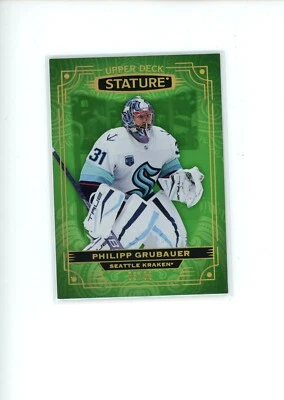 2022-23 UD Stature Philipp Grubauer #85 Photo Variant Green Parallel 3/66 - Image 1 of 2