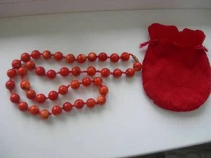 New Large Natural Red Coral Beads Women Necklace 154gr From Egypt - Picture 1 of 7