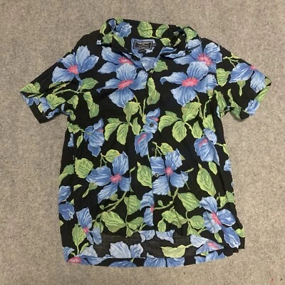 Camisa Polo Deportiva De Colección Para Hombre XL Cuello Lazo Hawaiano Floral Playa Rayón Foto 1 de 4