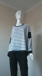 BETTY BASICS .STRIPED TOP. SIZE 14. TO 16. STRETCHE. COTTON AND POLYESTER. - Picture 1 of 12