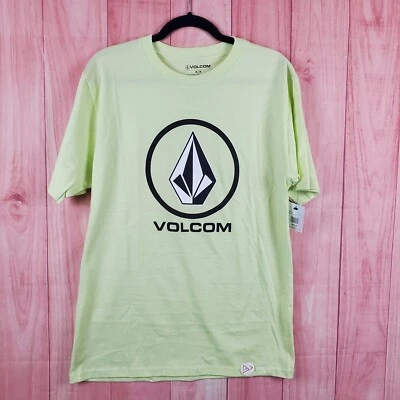 Volcom Crisp Stone Mens T-Shirt Medium Shadow Lime Cotton Short Sleeve Crew Neck - Image 1 of 4
