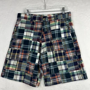 Pantalones Cortos Sigfried Vintage Para Hombre Talla 32 100% Rojo Azul Verde Retazos Cuadros Madras - Imagen 1 de 13