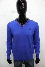 Harmont&Blaine Maglione Uomo Taglia XL Sweater Blu In Cashmere Pullover Logo Man
