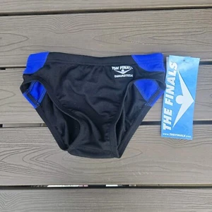 The Finals Shark Splice Royal/black Splice Racer Briefs, Boy Sz 22, NEW - Picture 1 of 3