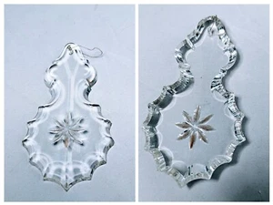 Großer Vintage antiker Sternschnitt französischer Pendeloque Kristall Prisma Kronleuchter 4 Zoll - Bild 1 von 8