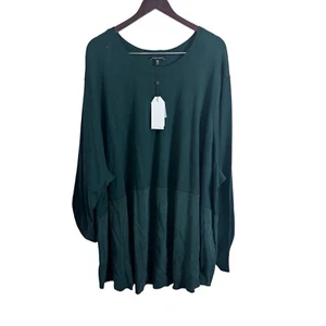 NWT Universal Standard Dalia Mixed Media Top Green Women’s Size 3XL Merino Wool - Picture 1 of 8