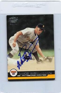 2001 Pacific #330 Mike Benjamin Pirates Signed Auto *H5807