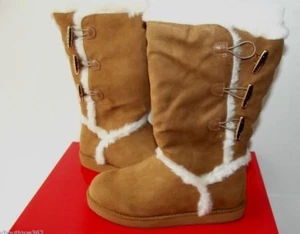 GUESS GF HELENA FAUX SUEDE LEATHER SHERPA LINED BOOTS MID CALF 6.5 NEW IN BOX - Picture 1 of 8