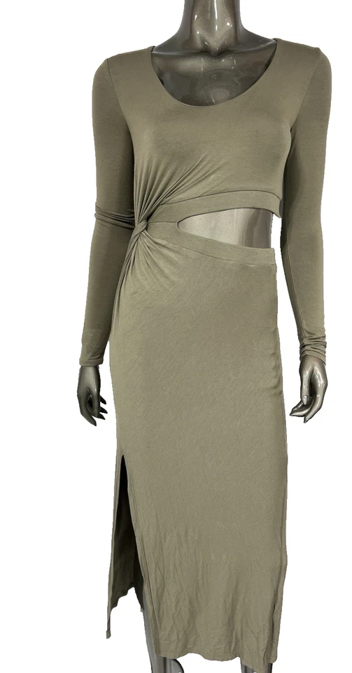 Bailey 44 Dress Womens XS Khaki Green Mable Cutout Midi - Image 1 of 4