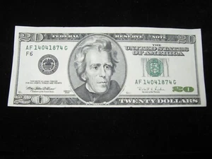1996 Series $20 Twenty Dollar Bill Note Off Centered Printing Unique FRN. - Picture 1 of 16