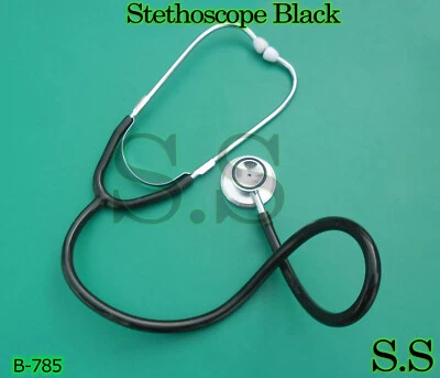 Estetoscopio Clásico Profesional Doble Cabeza Estudiante Doctor Enfermera Negro B-785 Foto 1 de 3