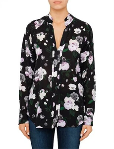 Equipment Seide Liana Blumendruck Bluse schwarz mehrfarbig Top Größe S Small - Bild 1 von 10