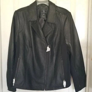 G by Giuliana Buttery Soft Genuine  Leather Jacket Black Lined 1X   - Picture 1 of 2