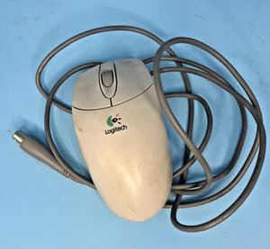 Vintage Logitech Scroll Wheel Ball Mouse M-C48 PS/2 Gray Retro Excellent TESTED - Picture 1 of 6
