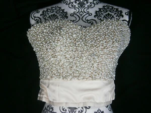 Heidi Elnora Opal Bird Pearl Bustier Corset Bolero Crop Top Wedding NWT $10,000 - Picture 1 of 11