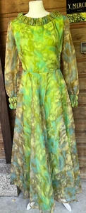 Superbe robe faite par couturière des années 1960 en voile - Picture 1 of 11
