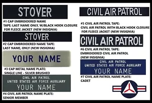 EMBROIDERED CUSTOM NAME TAG PATCH CIVIL AIR PATROL U.S.A.F. PIN UP GIFT US WOW - Picture 1 of 13