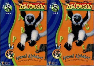 Lot of 2 Zoboomafoo Animal Alphabet Pc Boxed New Win8 7 XP Armadillos To Zebras - Image 1 of 3