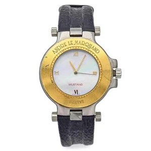 Vintage ANDRE LE MARQUAND Mustang 18K / SS MOP Dial Quartz Men's Watch - Picture 1 of 5