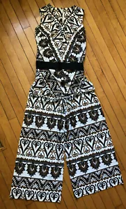 Pantalones traje pierna ancha vintage NOS 1970s patrón tiki/batik - Raymodes 8 S/M - Imagen 1 de 12