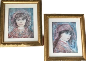 EDNA HIBEL Adrianne & Georgette FINE ART PALM BEACH SIGNED PRINTS PAIR 1993 - Bild 1 von 11