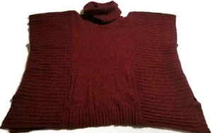 Athleta Donegal Passage Wasserfallausschnitt Pullover Poncho in Chianti Damen S/M - Bild 1 von 6