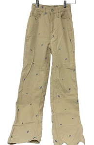 Pacsun Pant Size 22 Corduroy 90s Boyfriend Embroidered Mushrooms High Rise Flare - Picture 1 of 20