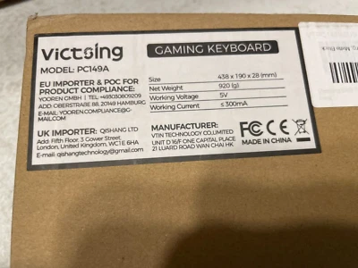 Victsing PC149A Illuminated Wired Gaming Keyboard - Image 1 of 3